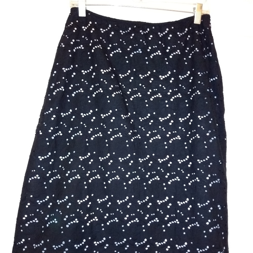Jones New York Eyelet Midi Skirt Size 6 Cotton